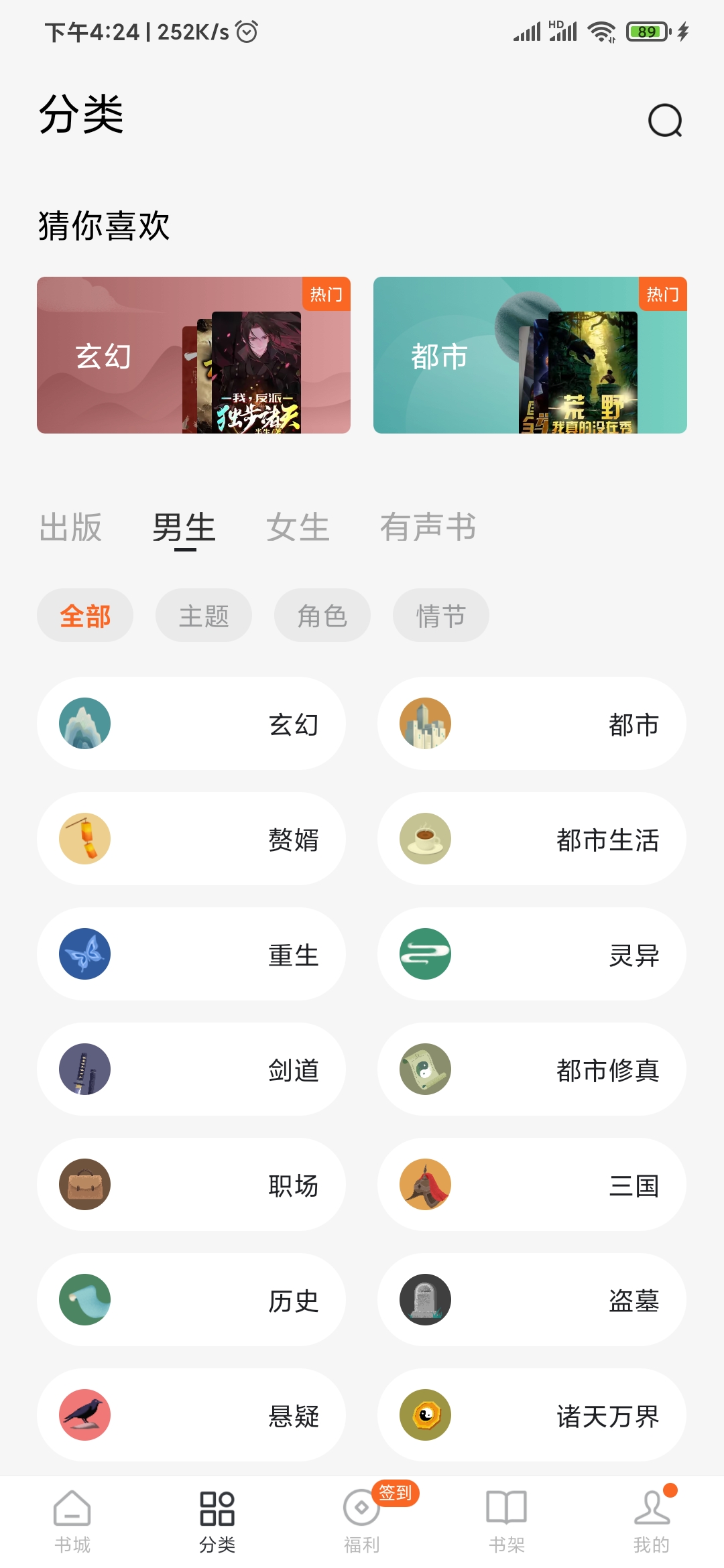 番茄小說全部分類